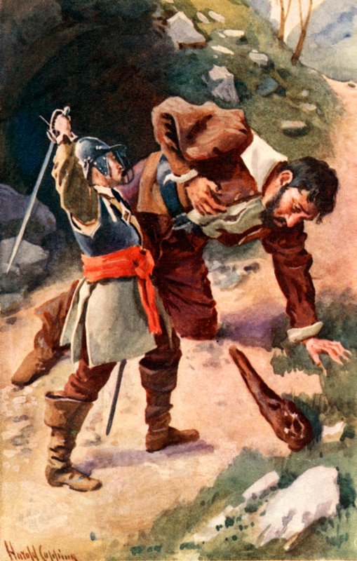 Śmierć Olbrzymiego Maula autorstwa Harold Copping