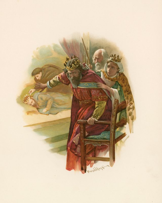 Hamlet - scena zabawy autorstwa Harold Copping