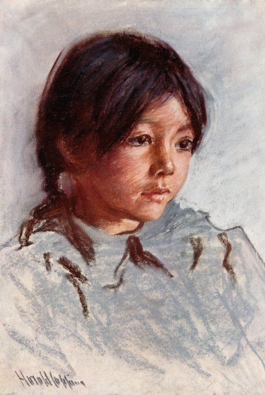Kierownik Indian Child, Rezerwat Blackfoot, Alberta autorstwa Harold Copping
