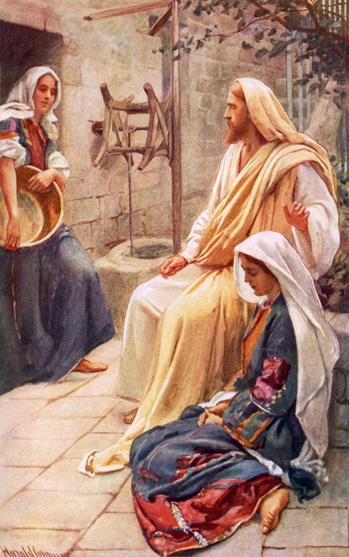 Marta i Maria autorstwa Harold Copping