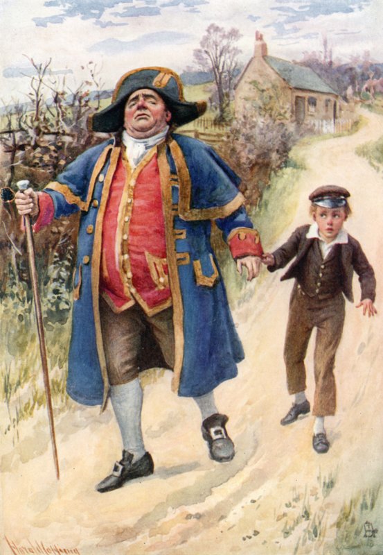 Pan Bumble i Oliver Twist (kolor lito) autorstwa Harold Copping