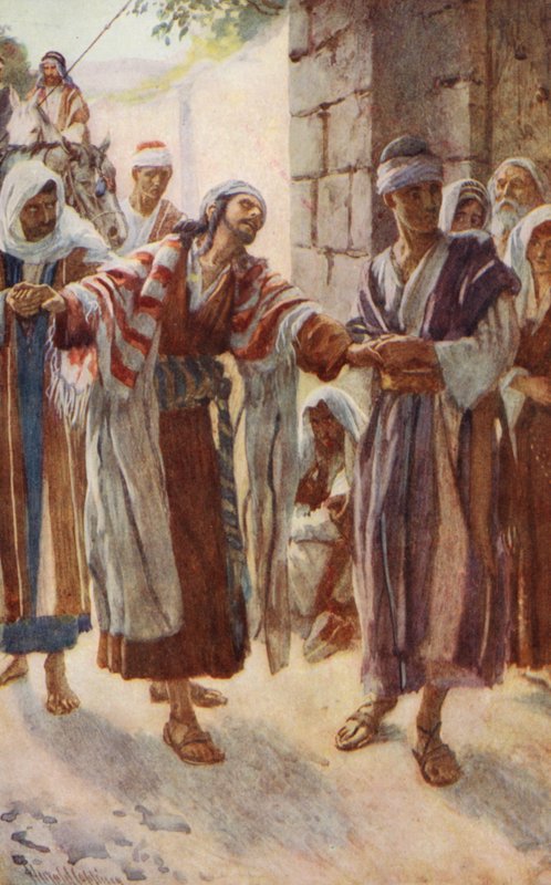 Nowy Testament: "Dlaczego Mnie prześladujesz" (kolorowa litografia) autorstwa Harold Copping