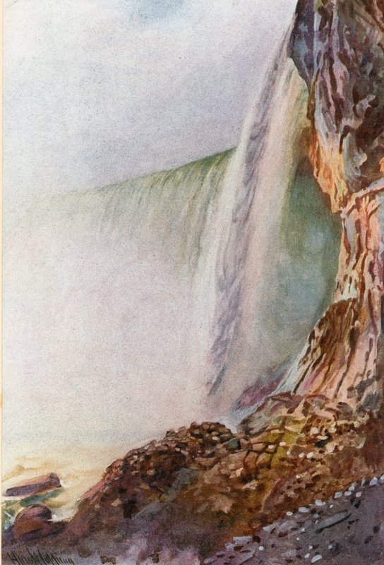 Niagara, Widok na wodospad z dołu autorstwa Harold Copping