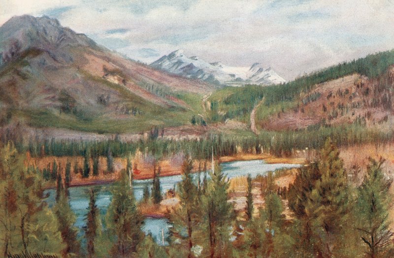 Rzeka Bow w Banff autorstwa Harold Copping