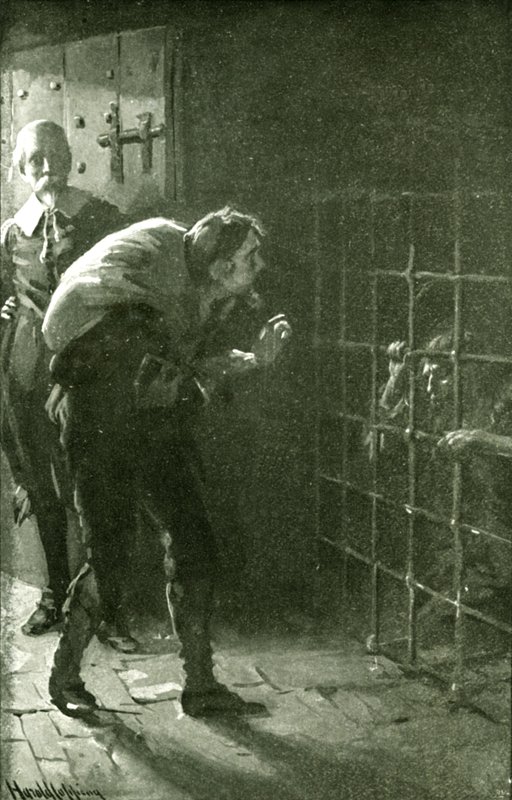Mężczyzna w żelaznej klatce (lito) autorstwa Harold Copping