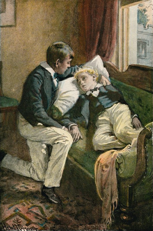 Tom objął ramieniem głowę Artura autorstwa Harold Copping
