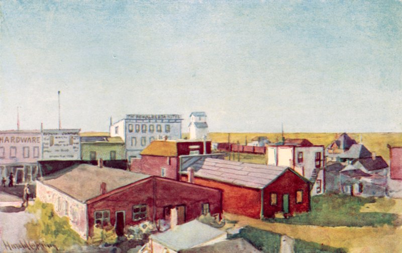 Jak wygląda preriowe miasteczko, zakątek Lloydminster autorstwa Harold Copping