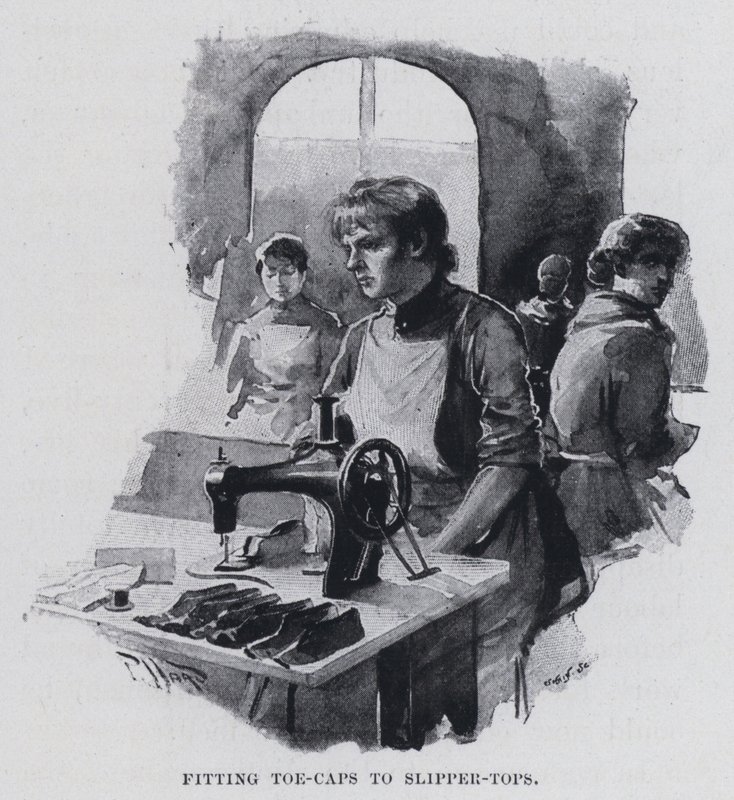 Dopasowywanie nosków do kapci (zdjęcie czarno-białe) autorstwa Harold Hume Piffard