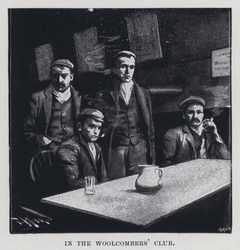 W Klubie Woolcombers (zdjęcie czarno-białe) autorstwa Harold Hume Piffard