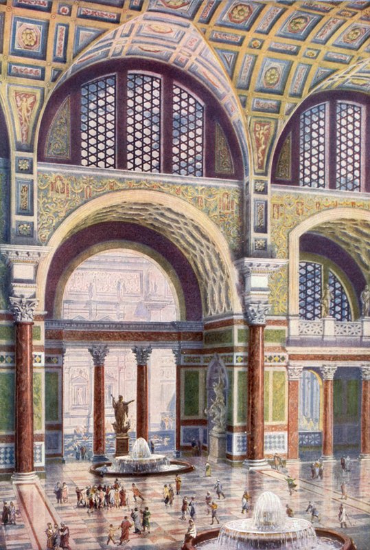 Tepidarium Term Karakalli w swoim nieskazitelnym pięknie autorstwa Harold Oakley