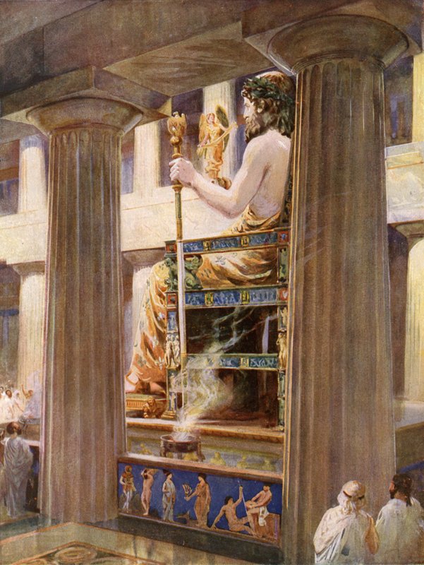 Zeus z Pheidias, najwznioślejsze ucieleśnienie boskości w sztuce autorstwa Harold Oakley