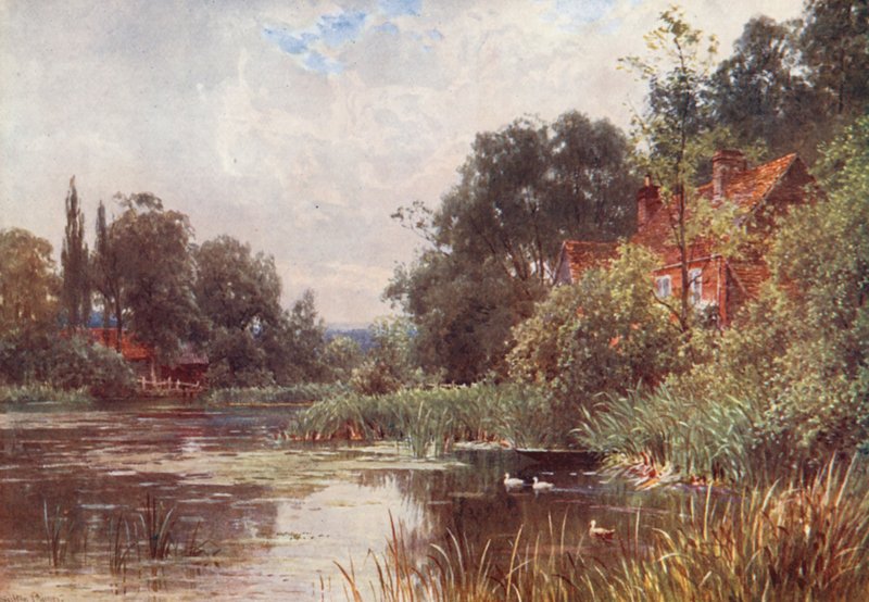 Flanchford Mill (litografia kolorowa) autorstwa Harold Sutton Palmer