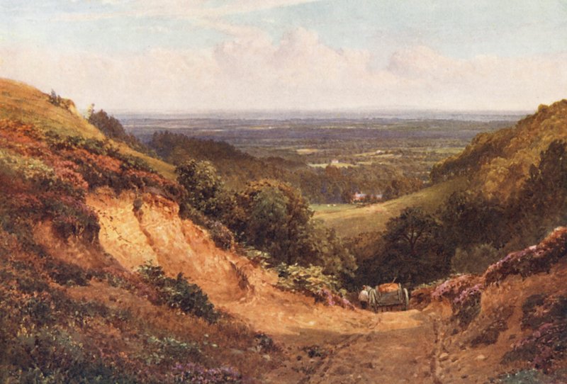 Żwirownia powyżej Gomshall (kolorowa litografia) autorstwa Harold Sutton Palmer