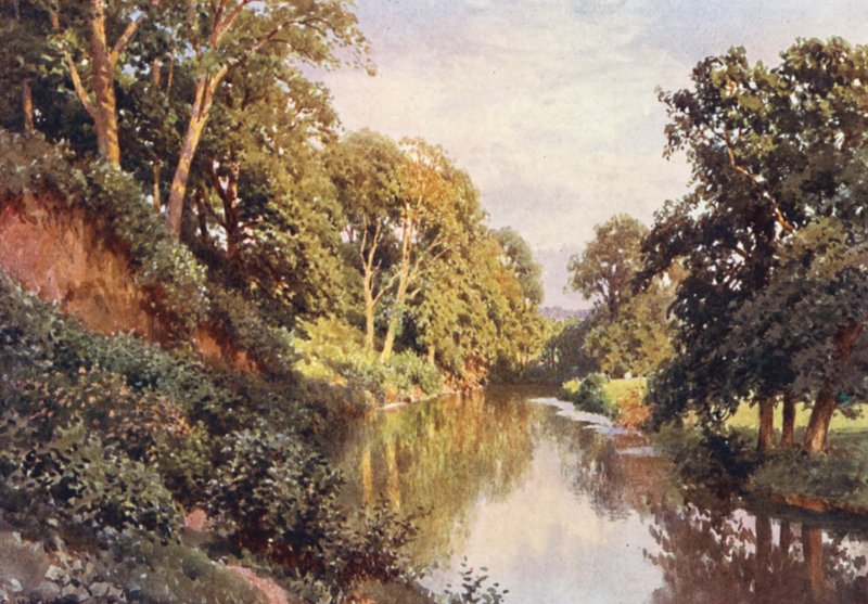 Rzeka Mole, niedaleko Dorking (kolorowa litografia) autorstwa Harold Sutton Palmer