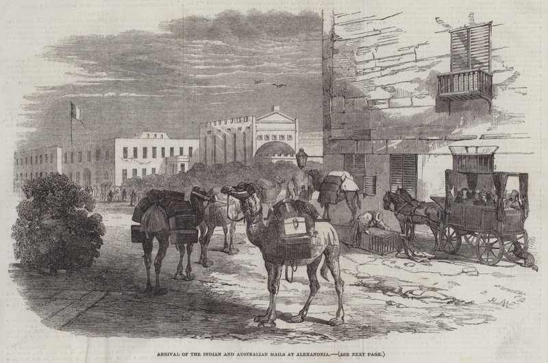 Przybycie poczty indyjskiej i australijskiej do Aleksandrii autorstwa Harrison William Weir
