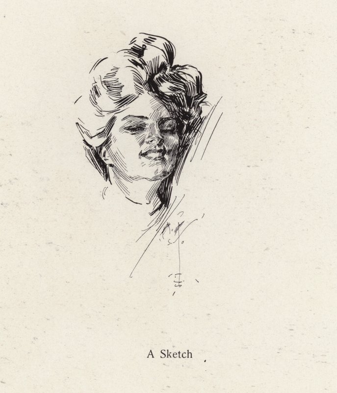 Pióro szkic portret kobiety (lito) autorstwa Harrison Fisher