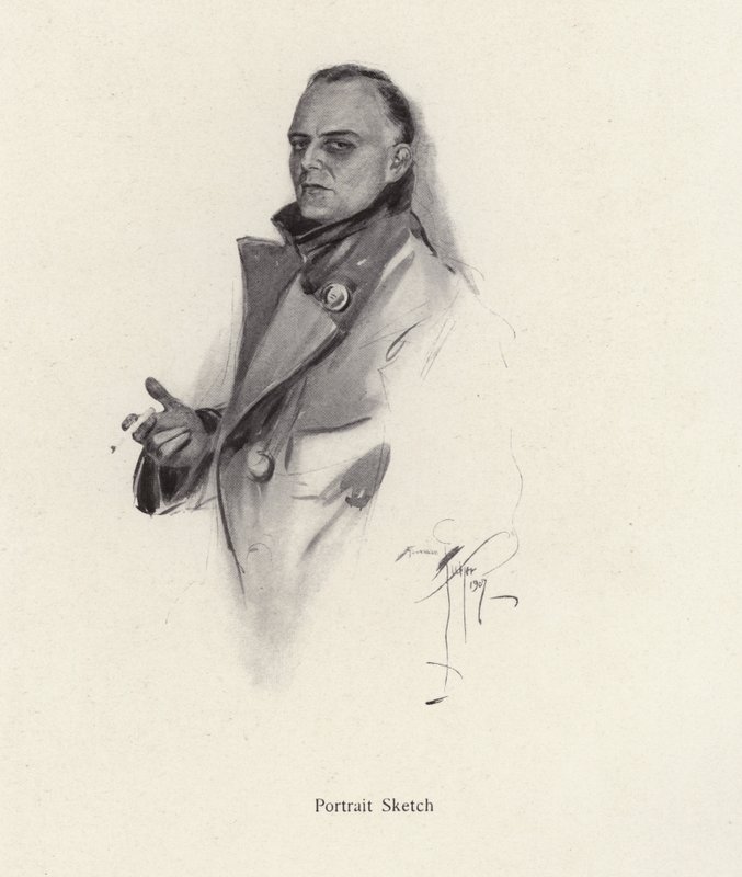 Portret mężczyzny palącego papierosa (lito) autorstwa Harrison Fisher