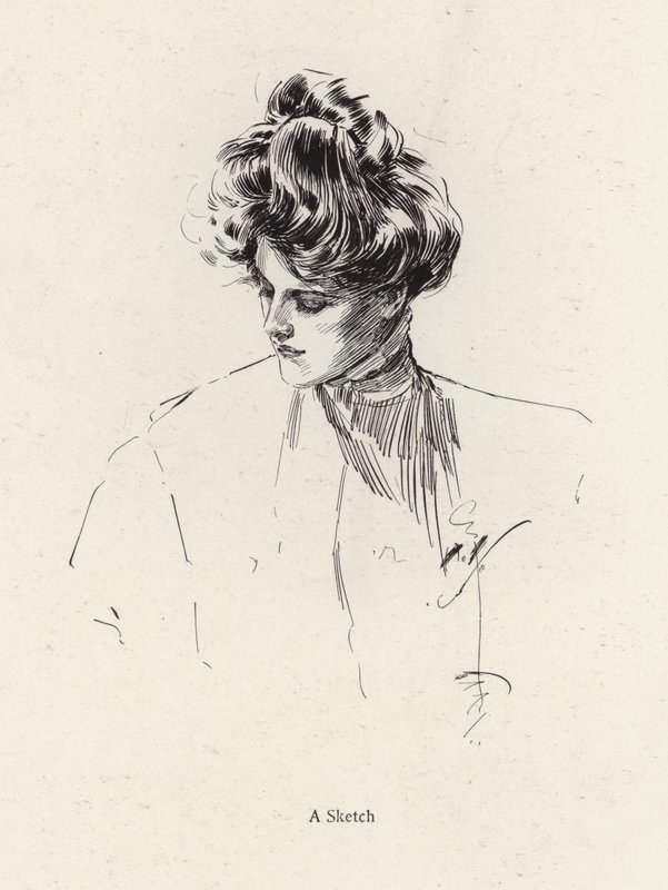 Portret kobiety (lito) autorstwa Harrison Fisher