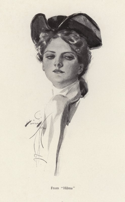 Portret kobiety, postać z Hilmy (lito) autorstwa Harrison Fisher