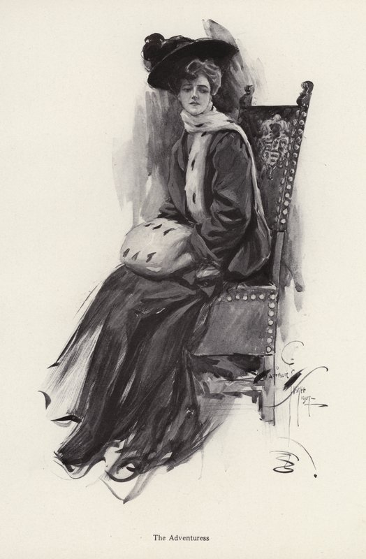 Portret kobiety ubranej w zimowe ubrania (lito) autorstwa Harrison Fisher