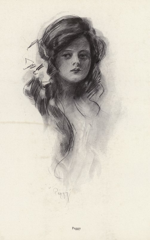 Portret młodej dziewczyny o imieniu Peggy (lito) autorstwa Harrison Fisher