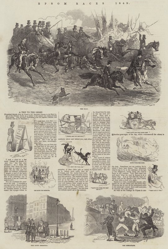 Wyścigi w Epsom, 1849 r. autorstwa Harrison William Weir
