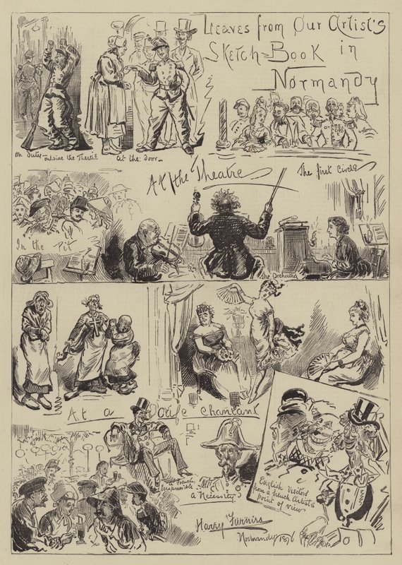 Liście ze szkicownika naszego artysty w Normandii autorstwa Harry Furniss
