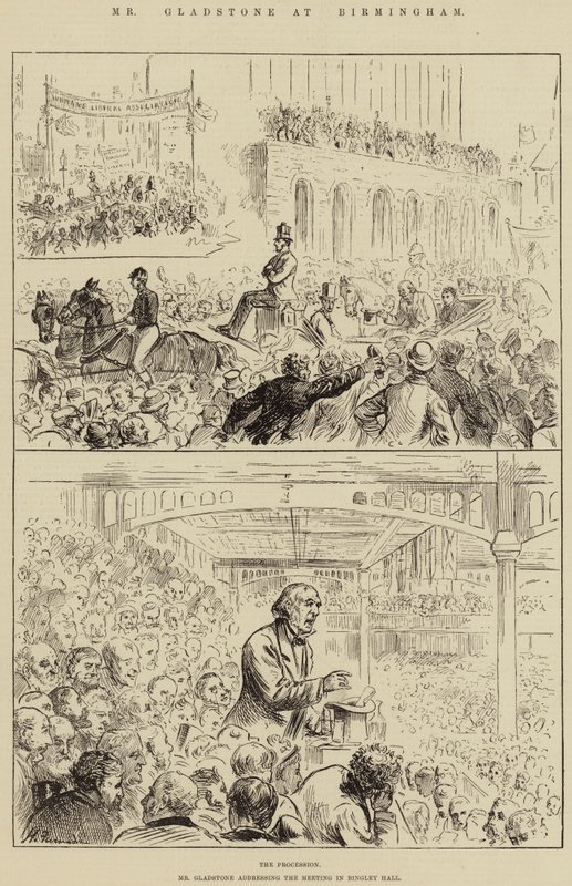 Pan Gladstone w Birmingham autorstwa Harry Furniss