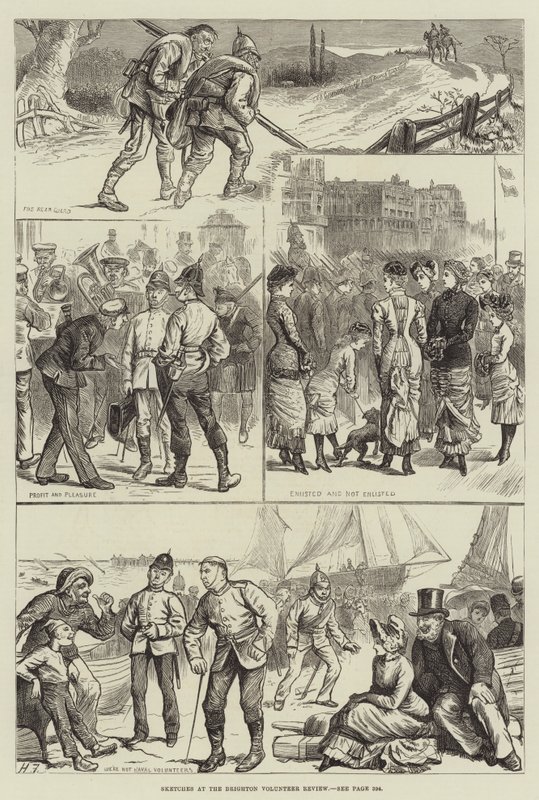 Szkice w Brighton Volunteer Review autorstwa Harry Furniss