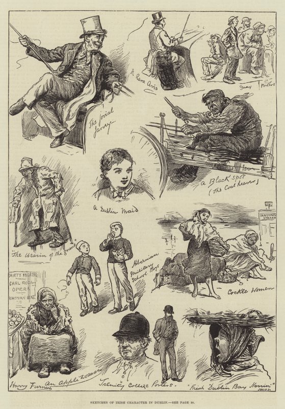 Szkice charakteru irlandzkiego w Dublinie autorstwa Harry Furniss