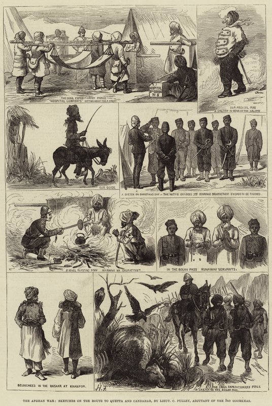 Wojna afgańska, Szkice z trasy do Quetty i Candahar autorstwa Harry Furniss