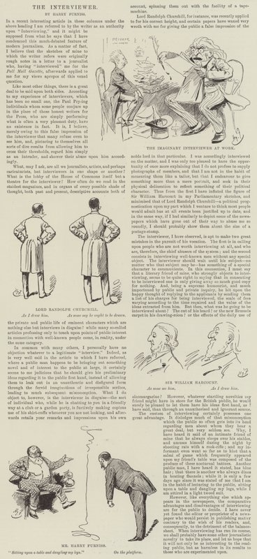 Prowadzący wywiad autorstwa Harry Furniss