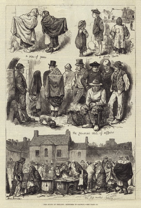 Stan Irlandii, szkice w Galway autorstwa Harry Furniss
