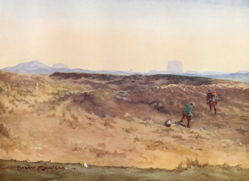 Pola golfowe: Sandwich, "Sahara" (kolorowa litografia) autorstwa Harry (1878 1950) Rountree