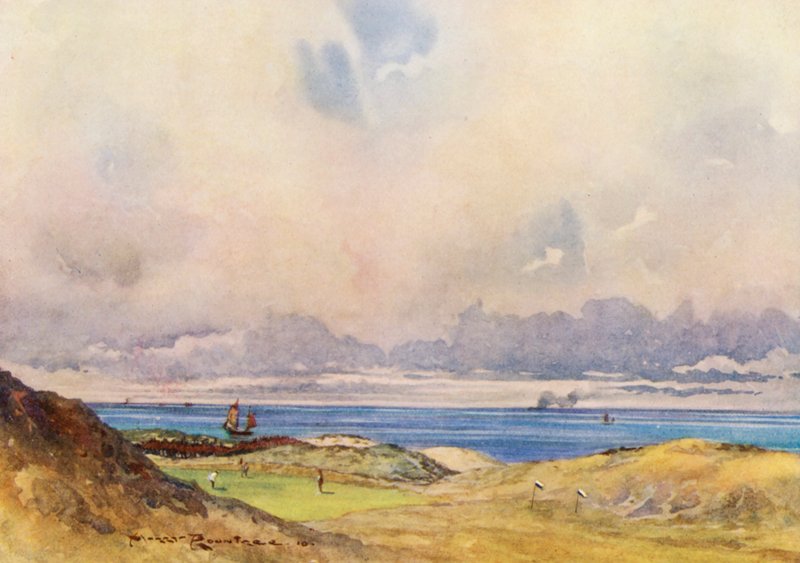 Pola golfowe: Wallasey, the Firth Green (kolorowa litografia) autorstwa Harry (1878 1950) Rountree