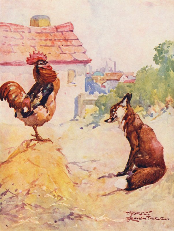 Lis i kogut (kolor lito) autorstwa Harry Rountree