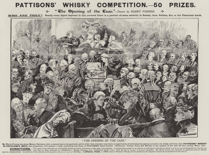Reklama, Whisky Pattisons (grawerowanie) autorstwa Harry (after) Furniss