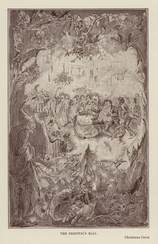 Świąteczne książki Charlesa Dickensa: Opowieść wigilijna (litho) autorstwa Harry (after) Furniss
