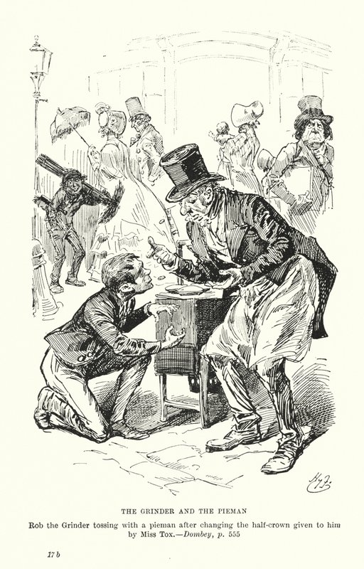 Ilustracja do książki Dombey i syn Charlesa Dickensa (litografia) autorstwa Harry (after) Furniss