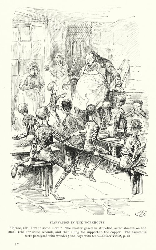 Ilustracja do Olivera Twista autorstwa Charlesa Dickensa (litografia) autorstwa Harry (after) Furniss