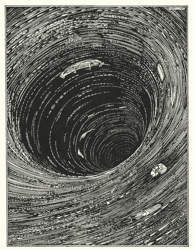 Edgar Allan Poe: Descent into the Maelstrom (litografia) autorstwa Harry Clarke