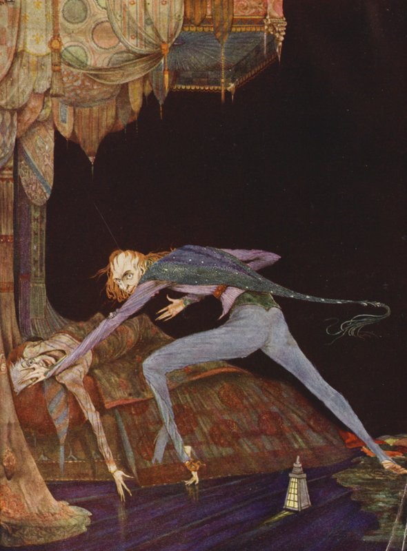 Edgar Allan Poe: Krzyknął raz, tylko raz (kolorowa litografia) autorstwa Harry Clarke