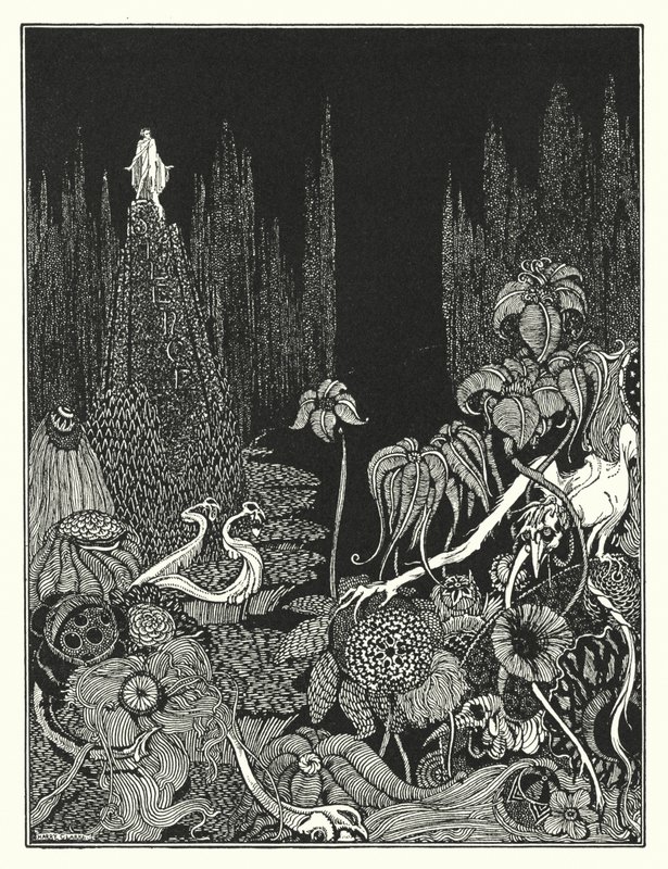 Edgar Allan Poe: Milczenie (litografia) autorstwa Harry Clarke