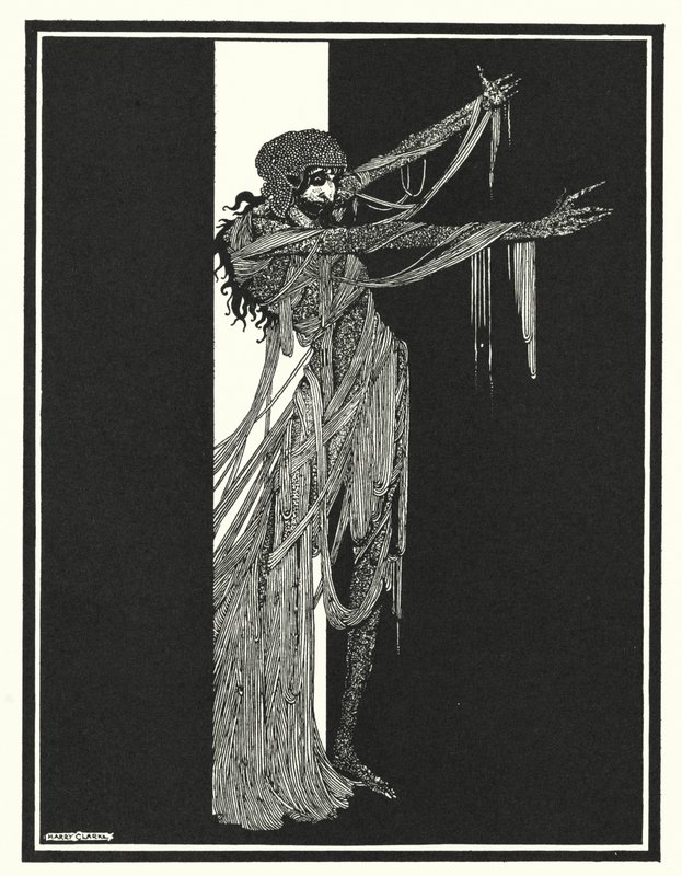 Edgar Allan Poe: Upadek domu Usherów (litografia) autorstwa Harry Clarke