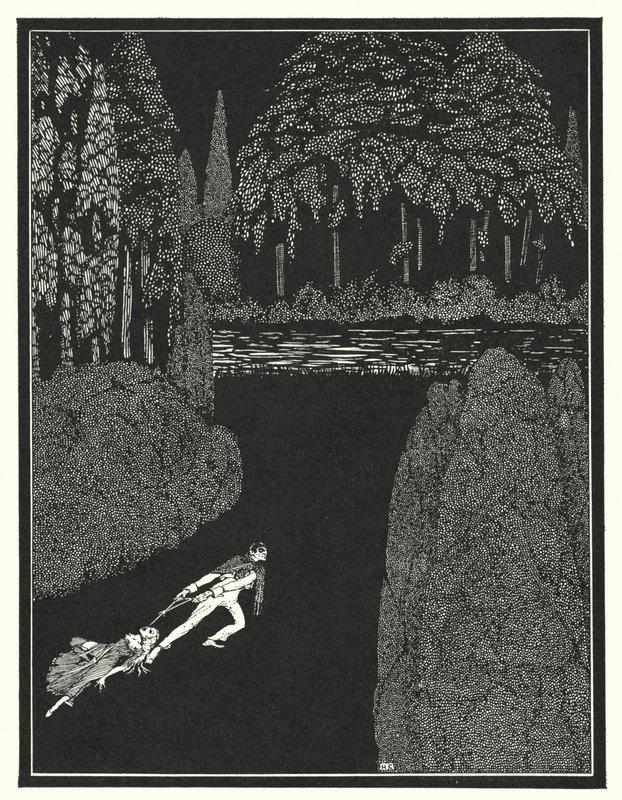 Edgar Allan Poe: Tajemnica Marii Roget (litografia) autorstwa Harry Clarke