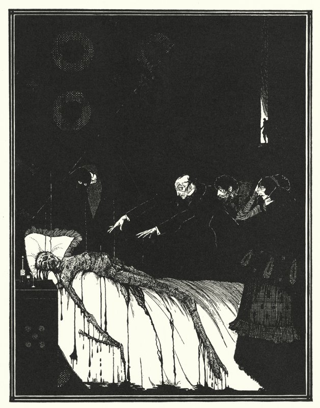 Edgar Allan Poe: Podłużne pudełko (litografia) autorstwa Harry Clarke