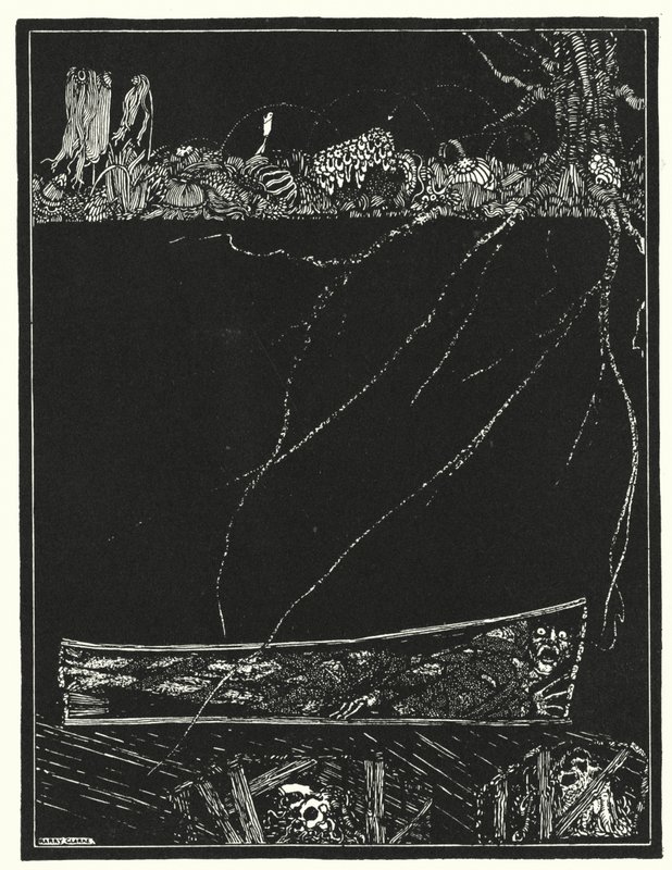Edgar Allan Poe: Przedwczesny pochówek (litografia) autorstwa Harry Clarke