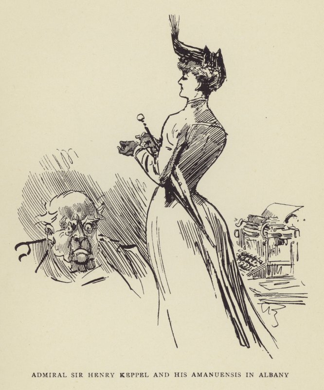 Admirał Sir Henry Keppel i jego współpracownicy w Albany autorstwa Harry Furniss