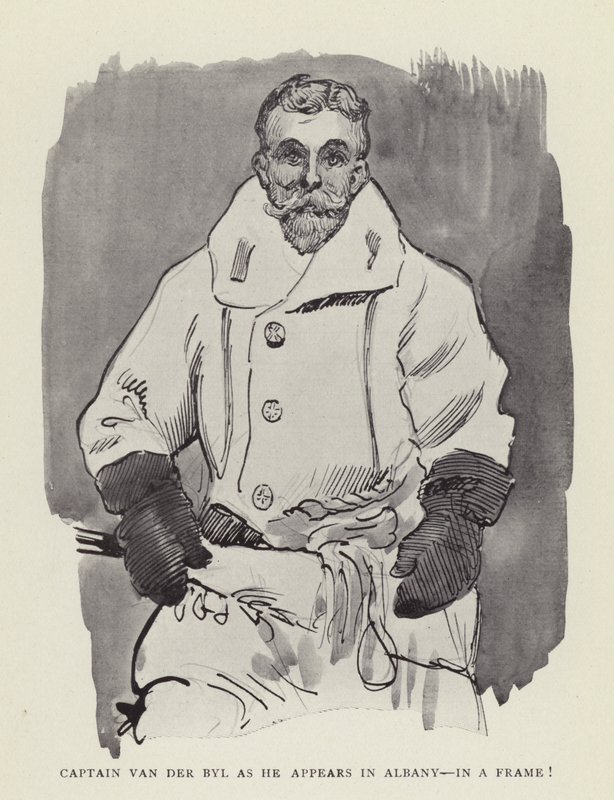 Kapitan Van der Byl pojawia się w Albany, w kadrze! autorstwa Harry Furniss
