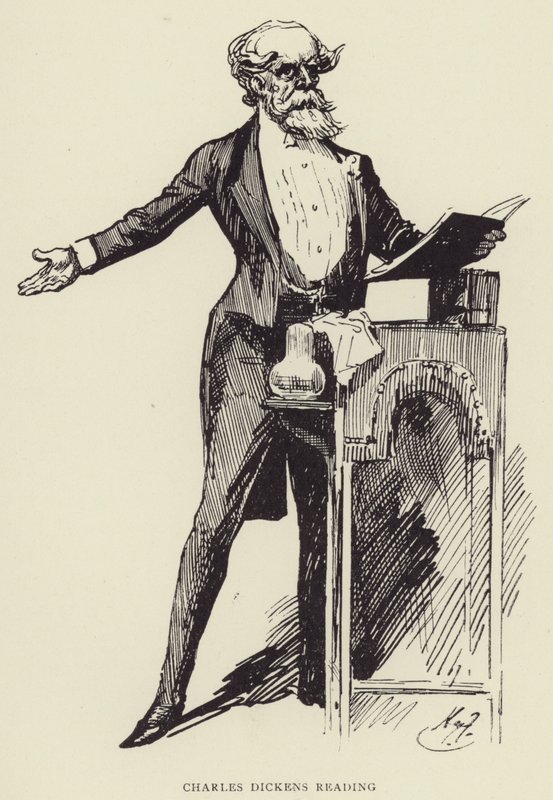 Czytanie Charlesa Dickensa autorstwa Harry Furniss